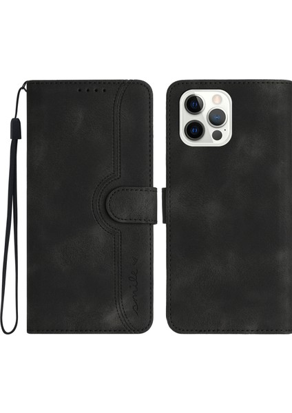 Ile Uyumlu iPhone 12 Pro Max Dahili Mıknatıs Kapaklı Premium Pu Deri Cüzdan Telefon Kılıfı (Yurt Dışından)