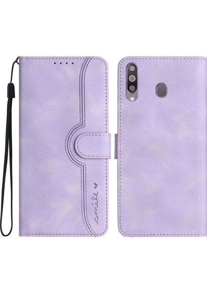 Ile Uyumlu Samsung Galaxy A20S Dahili Mıknatıs Kapaklı Premium Pu Deri Cüzdan Telefon Kılıfı (Yurt Dışından)