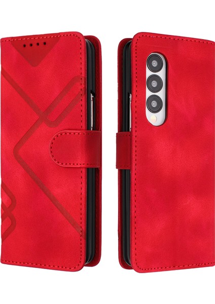 Durumda Samsung Galaxy Z Fold 3için Kılıf Kapaklı Cüzdan Pu Deri Manyetik Telefon Kılıfı Kart Yuvası Standlı (Yurt Dışından)