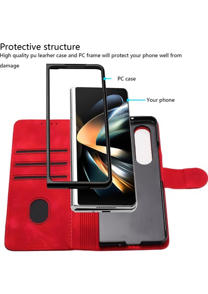 Durumda Samsung Galaxy Z Fold 3için Kılıf Kapaklı Cüzdan Pu Deri Manyetik Telefon Kılıfı Kart Yuvası Standlı (Yurt Dışından) indirimleri