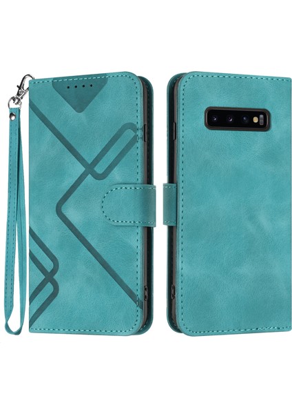 Durumda Samsung Galaxy S10 Plusiçin Kılıf Kapaklı Cüzdan Pu Deri Manyetik Telefon Kılıfı Kart Yuvası Standlı (Yurt Dışından)
