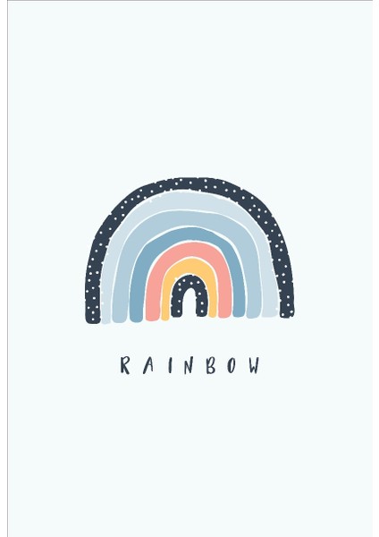 Yıkanabilir Kaymaz Taban Bambu Pamuk Dokuma Halı Mavili Gökkuşağı Desenli Çocuk Halısı fiyatları