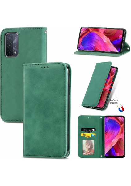 Oppo A93 5g Için Basit Iş Kordon Deri Kılıf Fermuar Cüzdan (Yurt Dışından)