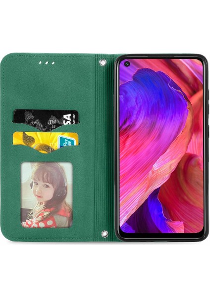 Oppo A93 5g Için Basit Iş Kordon Deri Kılıf Fermuar Cüzdan (Yurt Dışından)