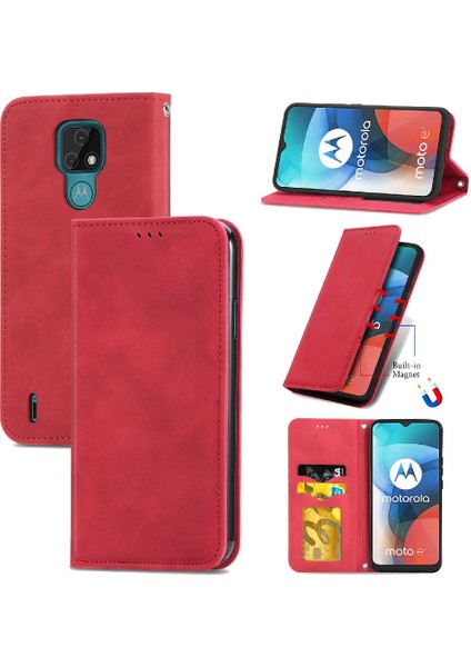 Moto E7 Fermuar Basit Iş Kordon Cüzdan Deri Çanta Için Kılıf (Yurt Dışından)