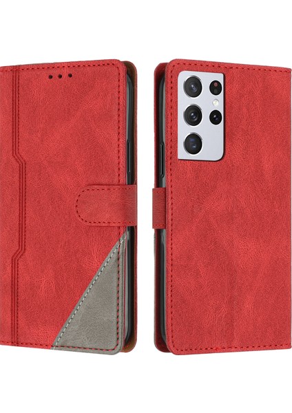 Samsung Galaxy S21 Ultra Flip Cover Cüzdan Telefon Kılıfı ile Uyumlu, Kart Yuvalı ve Kickstand Fonksiyonlu (Yurt Dışından)