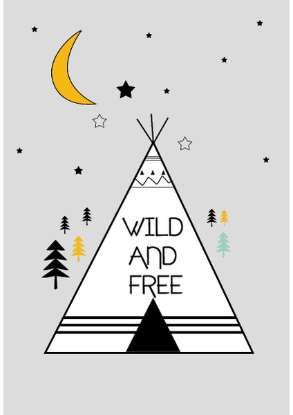 Yıkanabilir Kaymaz Taban Bambu Pamuk Dokuma Halı Wıld And Free ve Kamp Çadır Desenli Çocuk Halısı fiyatları