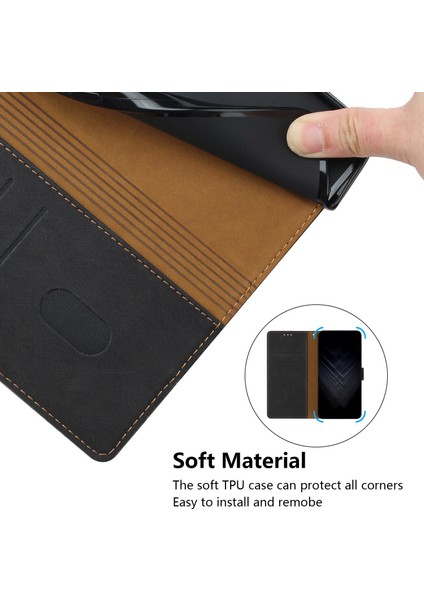 iPhone 15 Pro Max Flip Cover Cüzdan Telefon Kılıfı ile Uyumlu, Kart Yuvalı ve Kickstand Fonksiyonlu (Yurt Dışından)
