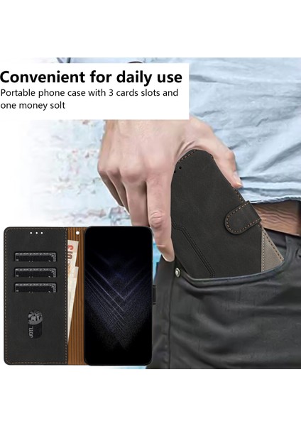 iPhone 15 Pro Max Flip Cover Cüzdan Telefon Kılıfı ile Uyumlu, Kart Yuvalı ve Kickstand Fonksiyonlu (Yurt Dışından)
