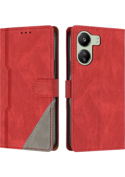 Xiaomi Redmi 13C Flip Cover Cüzdan Telefon Kılıfı ile Uyumlu, Kart Yuvalı ve Kickstand Fonksiyonlu (Yurt Dışından)