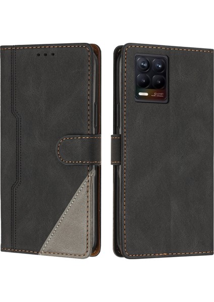 Realme 8 4g/8 Pro Flip Cover Cüzdan Telefon Kılıfı ile Uyumlu, Kart Yuvalı ve Kickstand Fonksiyonlu (Yurt Dışından)