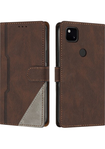 Google Pixel 4A Flip Cover Cüzdan Telefon Kılıfı ile Uyumlu, Kart Yuvalı ve Kickstand Fonksiyonlu (Yurt Dışından)