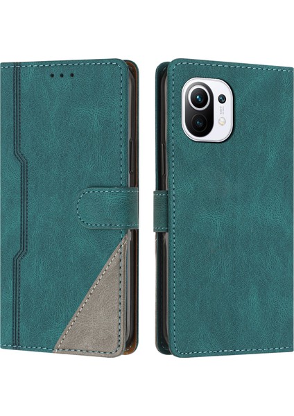 Xiaomi 11 Lite Flip Cover Cüzdan Telefon Kılıfı ile Uyumlu, Kart Yuvalı ve Kickstand Fonksiyonlu (Yurt Dışından)