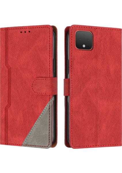 Google Pixel 4 Flip Cover Cüzdan Telefon Kılıfı ile Uyumlu, Kart Yuvalı ve Kickstand Fonksiyonlu (Yurt Dışından)