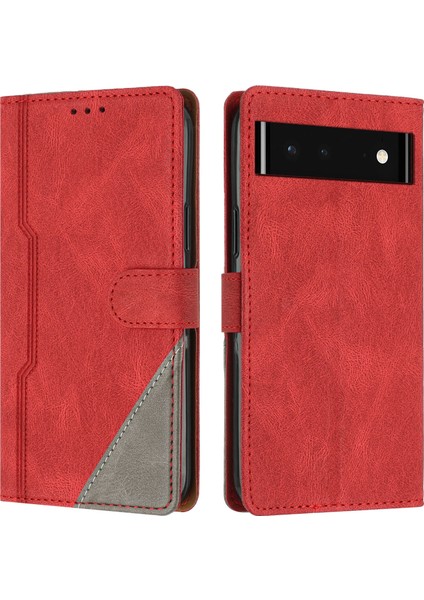 Google Pixel 6 Flip Cover Cüzdan Telefon Kılıfı ile Uyumlu, Kart Yuvalı ve Kickstand Fonksiyonlu (Yurt Dışından)