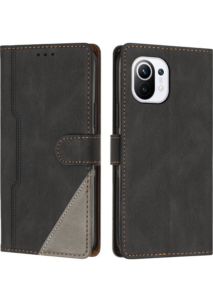 Xiaomi 11 Lite Flip Cover Cüzdan Telefon Kılıfı ile Uyumlu, Kart Yuvalı ve Kickstand Fonksiyonlu (Yurt Dışından)