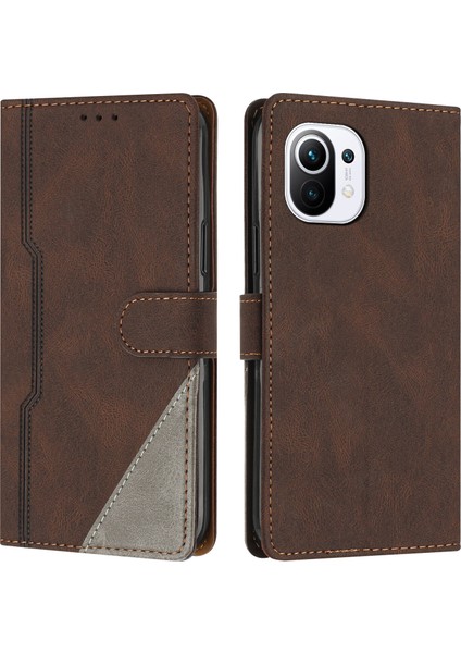 Xiaomi 11 Lite Flip Cover Cüzdan Telefon Kılıfı ile Uyumlu, Kart Yuvalı ve Kickstand Fonksiyonlu (Yurt Dışından)