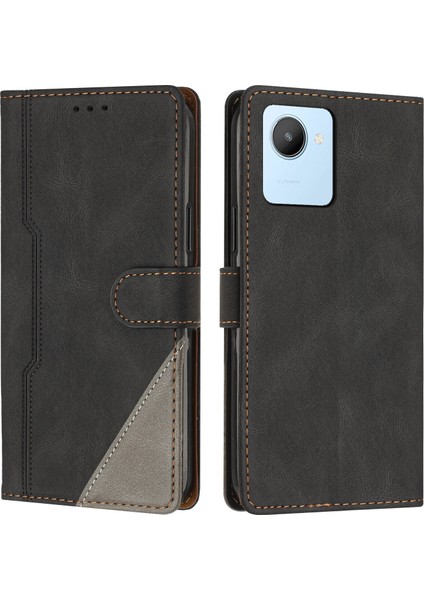 Realme C30 Flip Cover Cüzdan Telefon Kılıfı ile Uyumlu, Kart Yuvalı ve Kickstand Fonksiyonlu (Yurt Dışından)