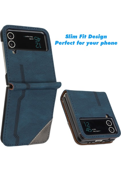 Samsung Galaxy Z Flip 4 Flip Cover Cüzdan Telefon Kılıfı ile Uyumlu, Kart Yuvalı ve Kickstand Fonksiyonlu (Yurt Dışından)