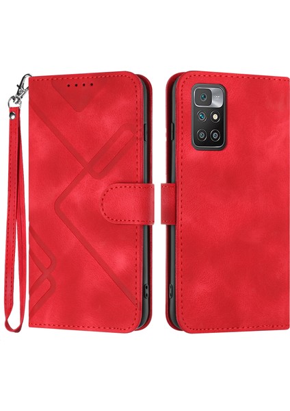 Durumda Xiaomi Redmi 10IÇIN Kılıf Kapaklı Cüzdan Pu Deri Manyetik Telefon Kılıfı Kart Yuvası Standlı (Yurt Dışından)