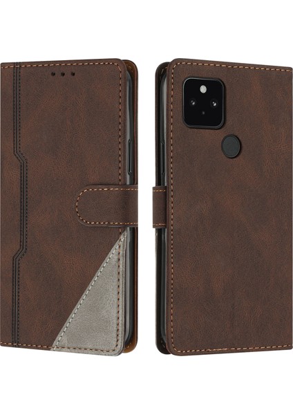 Google Pixel 4A 5g Flip Cover Cüzdan Telefon Kılıfı ile Uyumlu, Kart Yuvalı ve Kickstand Fonksiyonlu (Yurt Dışından)