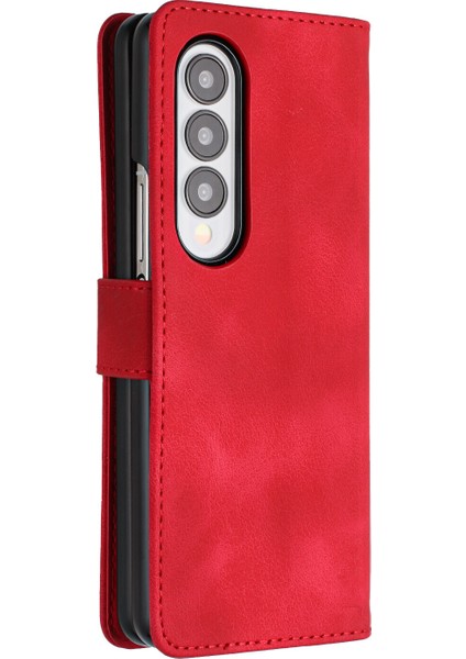 Ile Uyumlu Samsung Galaxy Z Fold 3 Dahili Mıknatıs Kapaklı Premium Pu Deri Cüzdan Telefon Kılıfı (Yurt Dışından) fırsatları