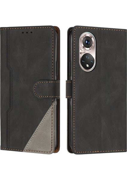 Huawei P50 Pro Flip Cover Cüzdan Telefon Kılıfı ile Uyumlu, Kart Yuvalı ve Kickstand Fonksiyonlu (Yurt Dışından)