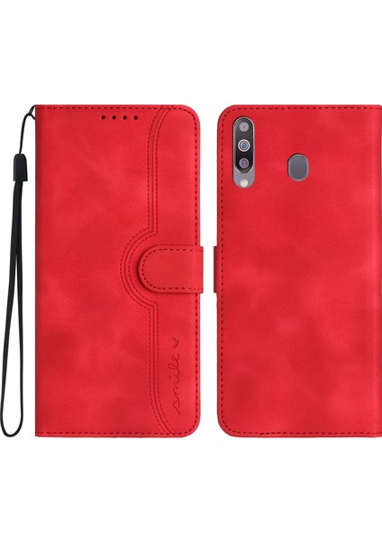 Ile Uyumlu Samsung Galaxy A20S Dahili Mıknatıs Kapaklı Premium Pu Deri Cüzdan Telefon Kılıfı (Yurt Dışından)