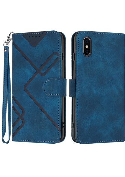 Durumda iPhone Xs Maxiçin Kılıf Kapaklı Cüzdan Pu Deri Manyetik Telefon Kılıfı Kart Yuvası Standlı (Yurt Dışından)