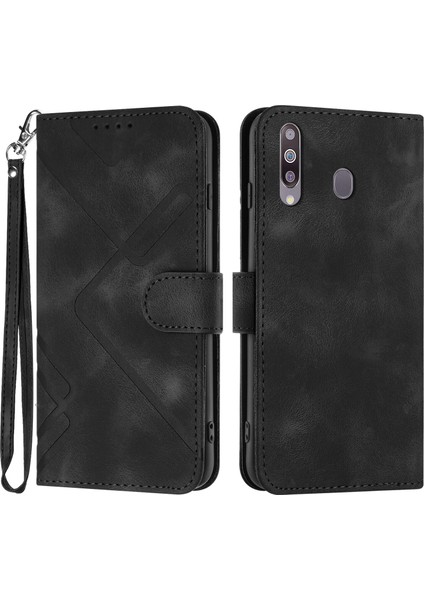 Durumda Samsung Galaxy A20SIÇIN Kılıf Kapaklı Cüzdan Pu Deri Manyetik Telefon Kılıfı Kart Yuvası Standlı (Yurt Dışından)
