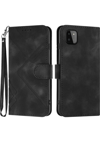 Durumda Samsung Galaxy A22 5giçin Kılıf Kapaklı Cüzdan Pu Deri Manyetik Telefon Kılıfı Kart Yuvası Standlı (Yurt Dışından)