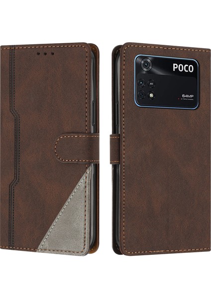 Xiaomi Poco M4 Pro 4g Flip Cover Cüzdan Telefon Kılıfı ile Uyumlu, Kart Yuvalı ve Kickstand Fonksiyonlu (Yurt Dışından)