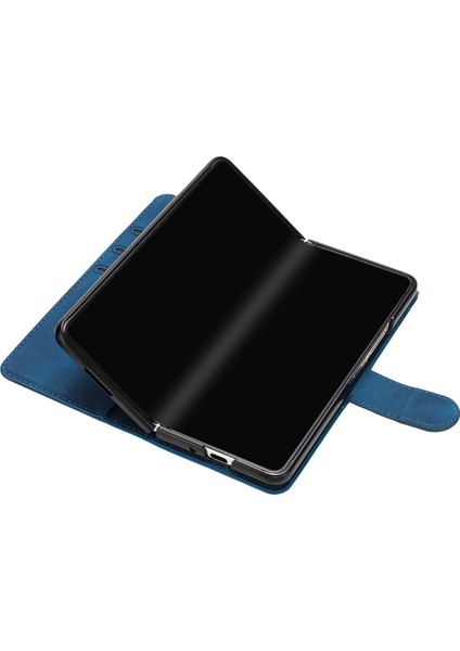 Ile Uyumlu Samsung Galaxy Z Fold 3 Dahili Mıknatıs Kapaklı Premium Pu Deri Cüzdan Telefon Kılıfı (Yurt Dışından) fırsatları