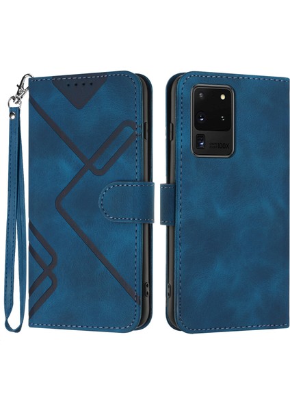 Durumda Samsung Galaxy S20 Ultraiçin Kılıf Kapaklı Cüzdan Pu Deri Manyetik Telefon Kılıfı Kart Yuvası Standlı (Yurt Dışından)