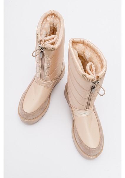 Vay Nude Fermuarlı Kadın Kar Botu