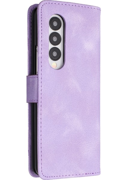 Durumda Samsung Galaxy Z Fold 3için Kılıf Kapaklı Cüzdan Pu Deri Manyetik Telefon Kılıfı Kart Yuvası Standlı (Yurt Dışından) modelleri