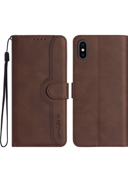 Ile Uyumlu iPhone Xs Max Dahili Mıknatıs Kapaklı Premium Pu Deri Cüzdan Telefon Kılıfı (Yurt Dışından)