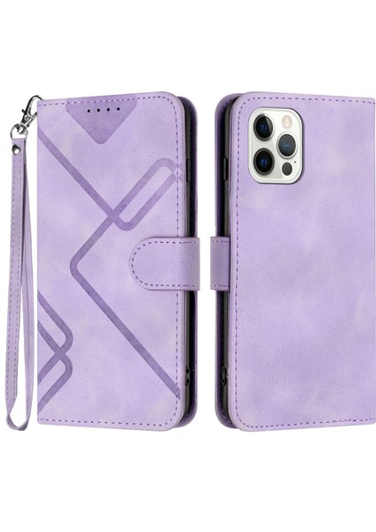Durumda iPhone 12 Pro Maxiçin Kılıf Kapaklı Cüzdan Pu Deri Manyetik Telefon Kılıfı Kart Yuvası Standlı (Yurt Dışından)