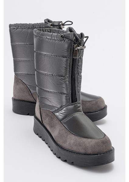 Vay Platin Fermuarlı Kadın Kar Botu