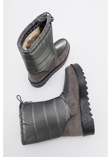 Vay Platin Fermuarlı Kadın Kar Botu modelleri