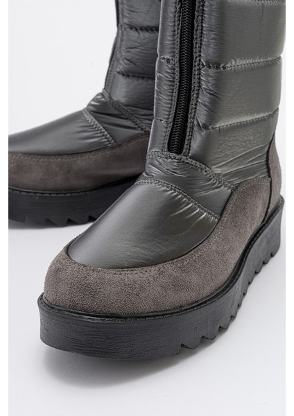 Vay Platin Fermuarlı Kadın Kar Botu