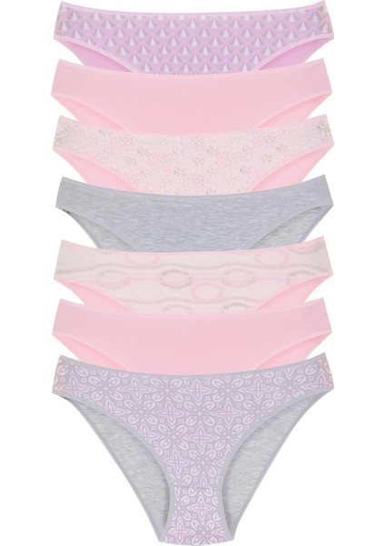 18001-3 Kadın 7'li Pinks Bikini Külot Paketi V7