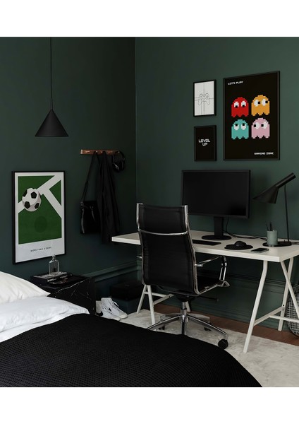 4 Parça Ahşap Çerçeve Görünümlü Mdf Tablo Seti