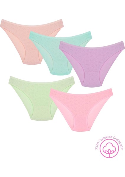 1501 Kalpli %100 Pamuklu 5'li Kadın Bikini Külot Paketi 1501-V3 fiyatları