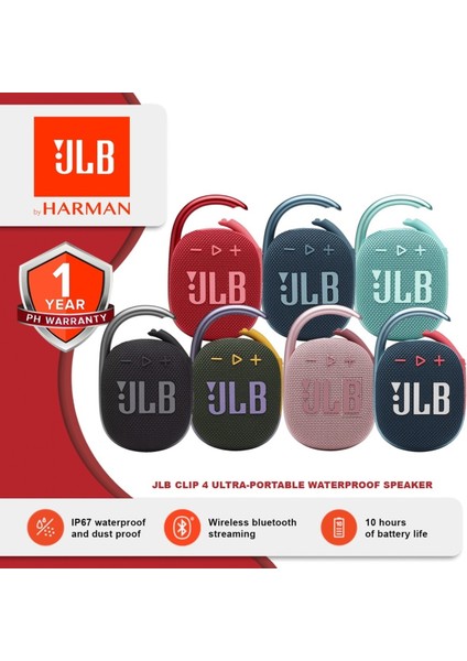 Jlb Clip4 Taşınabilir Bluetooth Hoparlör Clip 4 Kablosuz Speaker