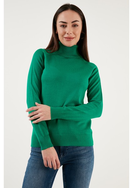 Balıkçı Yaka Slim Fit Ince Triko Kazak Bayan Kazak 23K0401K1 fırsatları