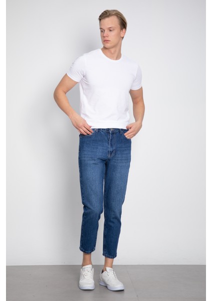 Boyfriend Jean Pantolon - Koyu Mavi