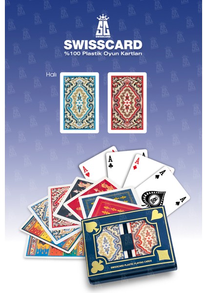 Sc Swısscard - Halı Desenli Plastik Oyun Kartı