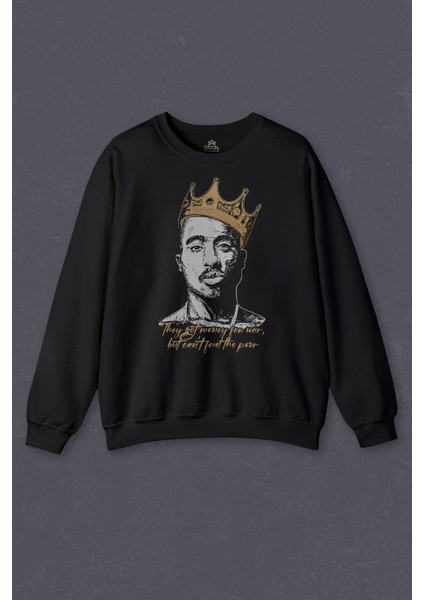Unisex Sweatshirt Tupac Hip Hop Rap Music 2pac Baskılı Sweat