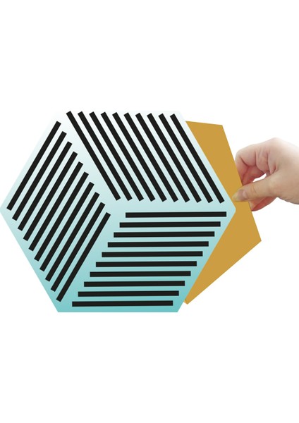Kendinden Yapışkanlı Renkli Geometrik Altıgen Pvc Karo 27X31 cm